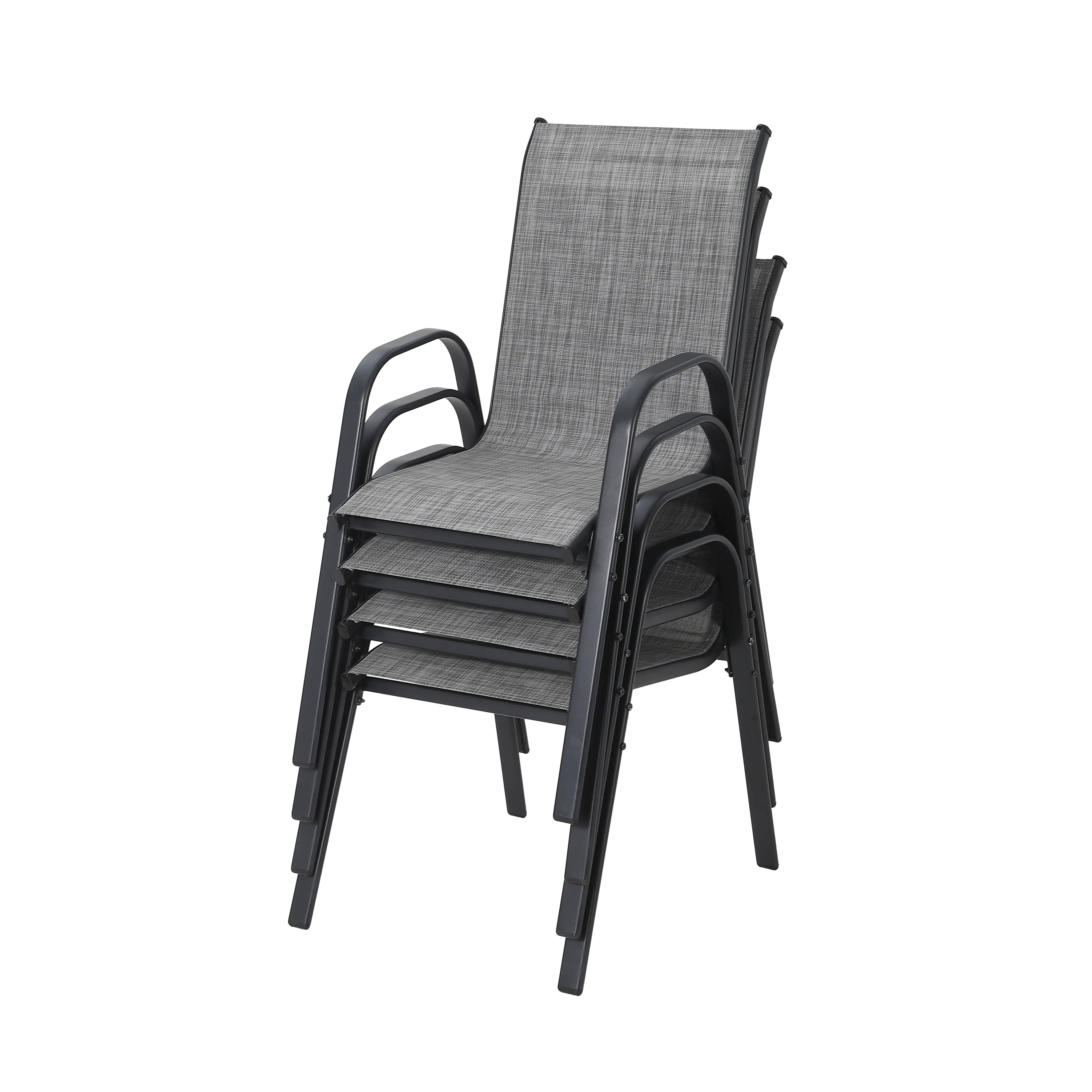 Patio Chairs Set of 4, Breathable Outdoor Stackable Dining Chairs for All Weather