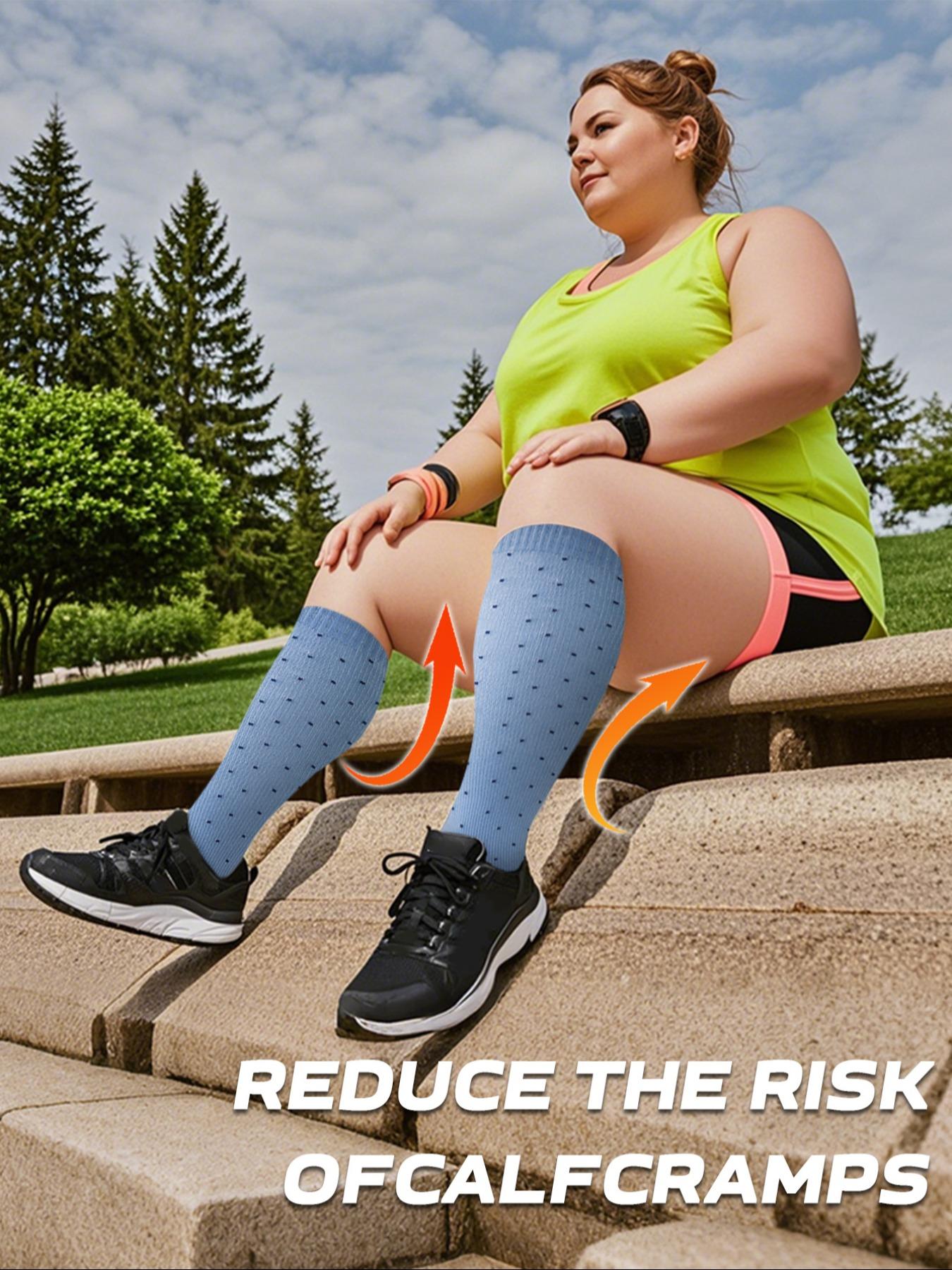 Women's Plus Size Compression Socks, Sports Running Socks for Circulation, Nurses, Pregnant Women, Sports Socks for Women, Compression Athletic Socks