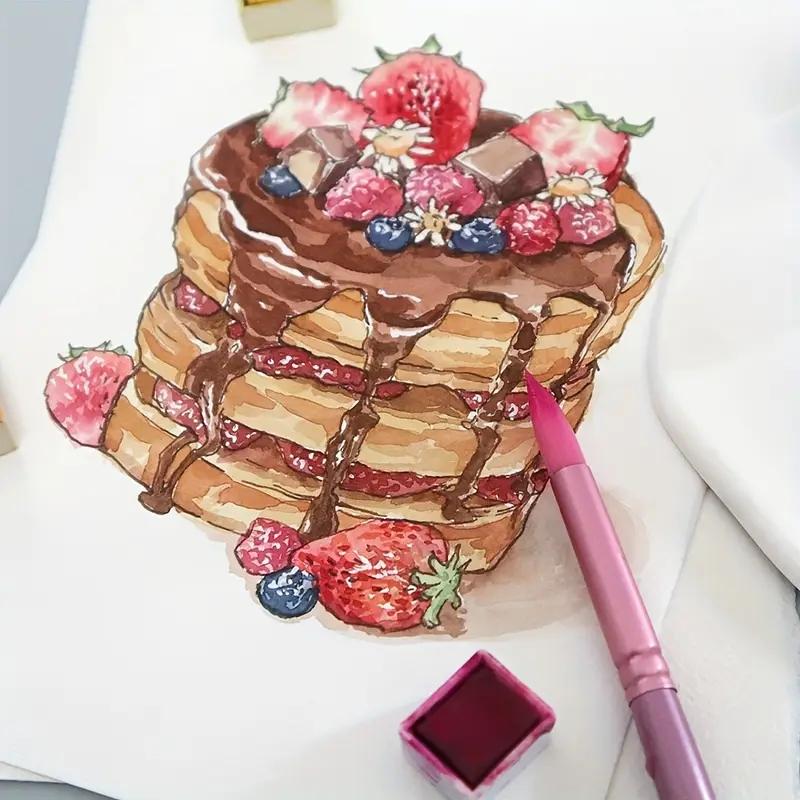 Professional Artist Paint Brush Set, 1 Set Nylon Bristles & Wooden Handle Brush, Round & Flat Tips for Watercolor Painting, Art Students Supplies