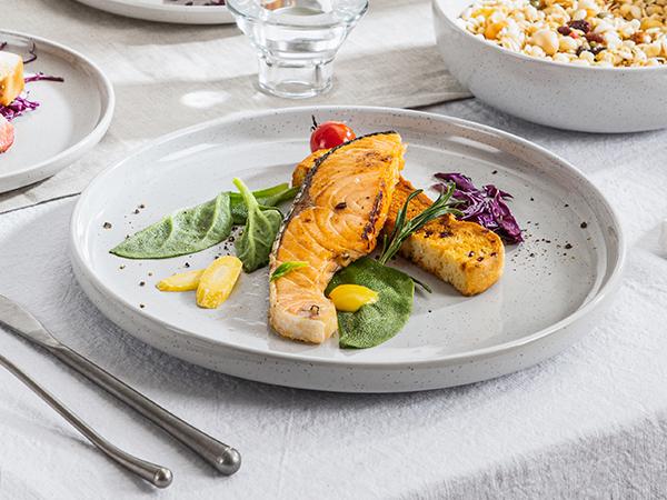 vancasso Sesam 16-Piece Light Grey Stoneware Dinnerware Set | Sesame Glaze Ceramic Dish Set with Dinner Plates, Dessert Plates, Soup Bowls, and Mugs, Service for 4 Tableware