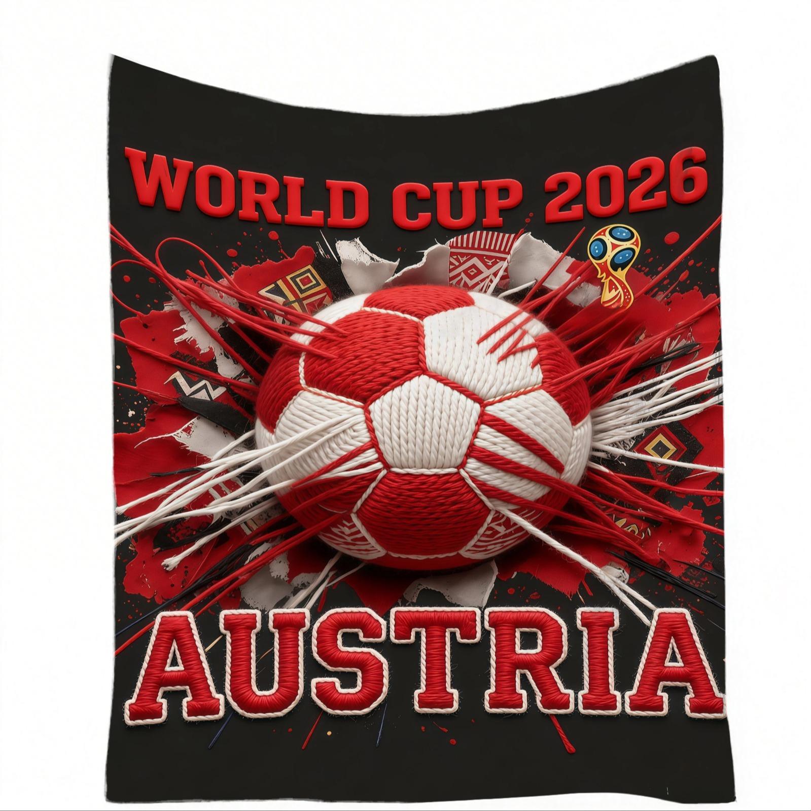 World Cup National Theme Football Decor Blanket, Sofa Cover, Nap Blanket, Air Conditioning Blanket, Perfect for World Cup Parties, Sports Bars, Outdoor Camping