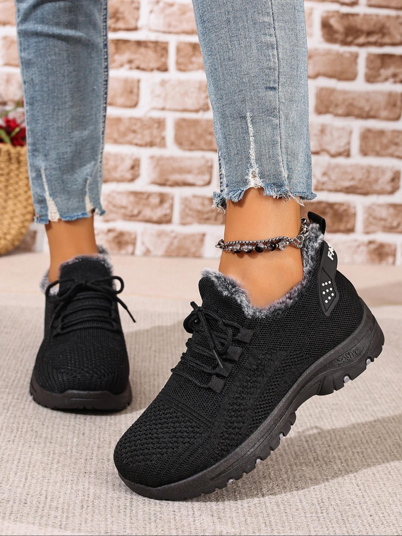 Women's Large Size Winter Warm Fleece Round Toe Boot, Casual Snow Boot Lining, Comfortable Winter Shoes, Affordable Women's Insulated Boots