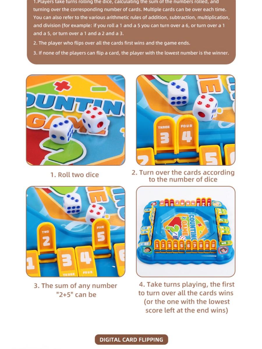Educational Math Board Game, Table Math Game, Fun Number Calculation Game, Cartoon Design, Dice and Chess Pieces, Parent-Child Interaction Toy, Early Learning Tool, Birthday Party Gift, Math Learning Tools