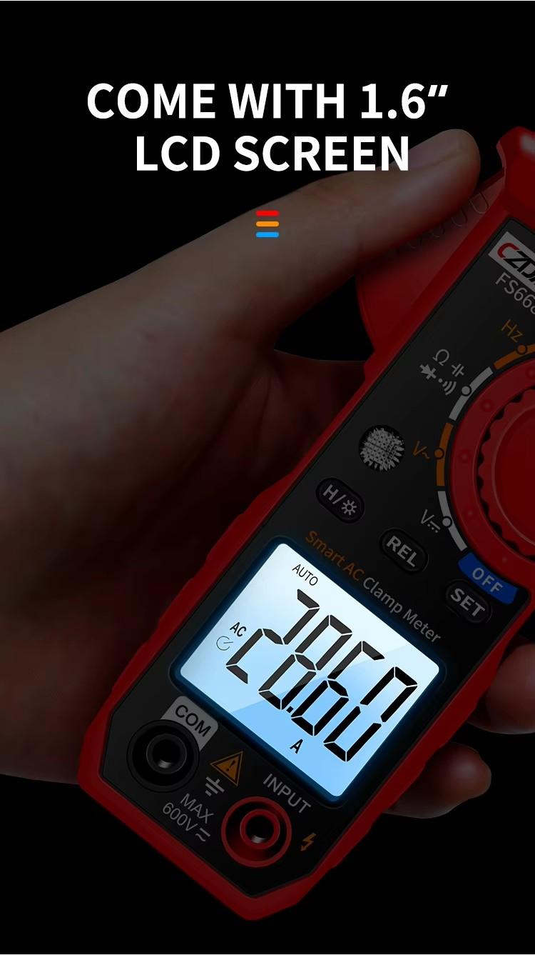 Clamp Meter Multimeter Dcv Acv Aca Ohm Capacitance Hz Diode Continuity Test, Digital Clamp Tester with Ncv Detection