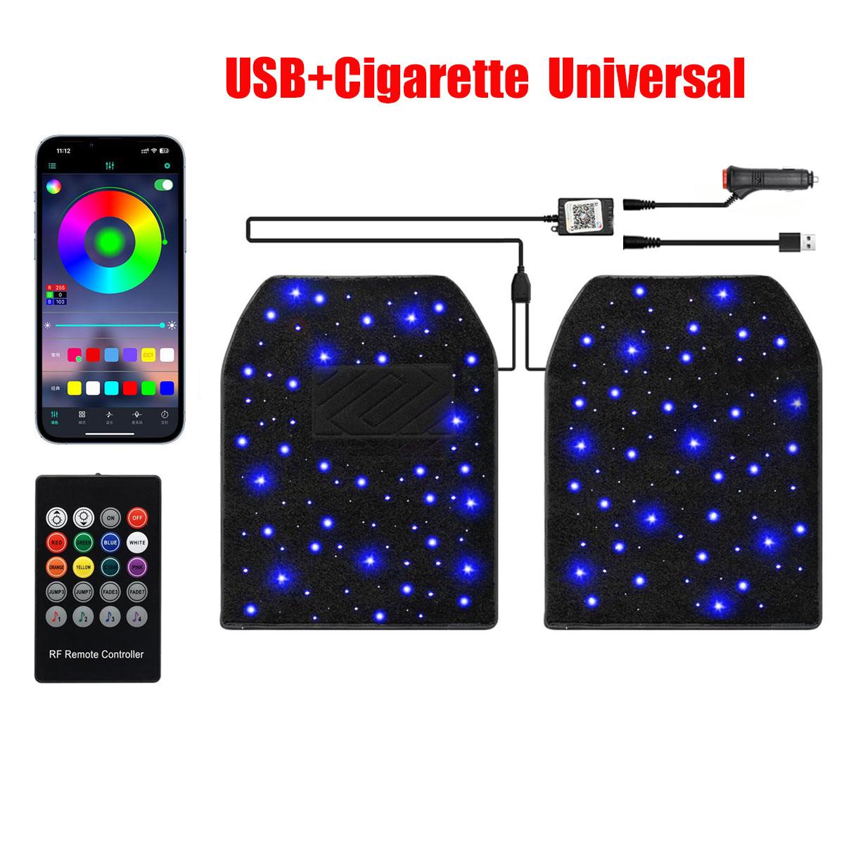 Universal Fit LED Starry Sky Projection Car Floor Mats, Customizable Fiber Optic Lighting Effects, App Remote Control, All-Weather Car Interior Decoration, Car Interior Accessories