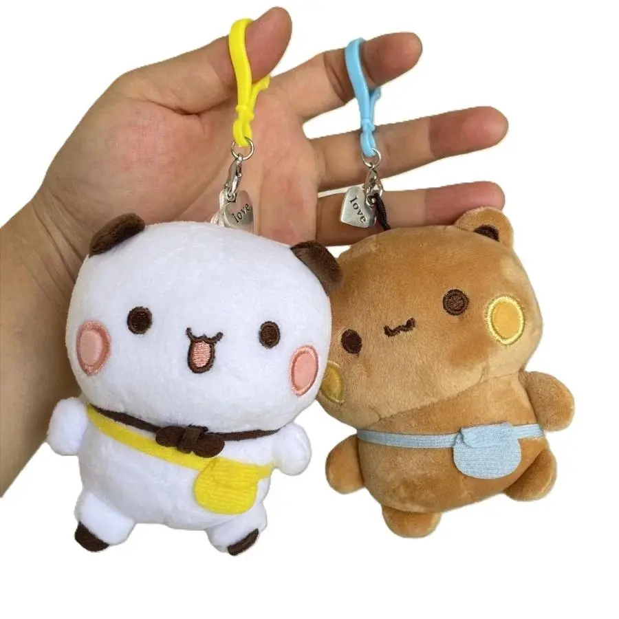 Cute Bubu Dudu Plush Toy Stuffed Plush Panda Keychain Kawaii Fluffy Brown Bear Toy Doll Soft Bag Pendant Couple Birthday Gifts