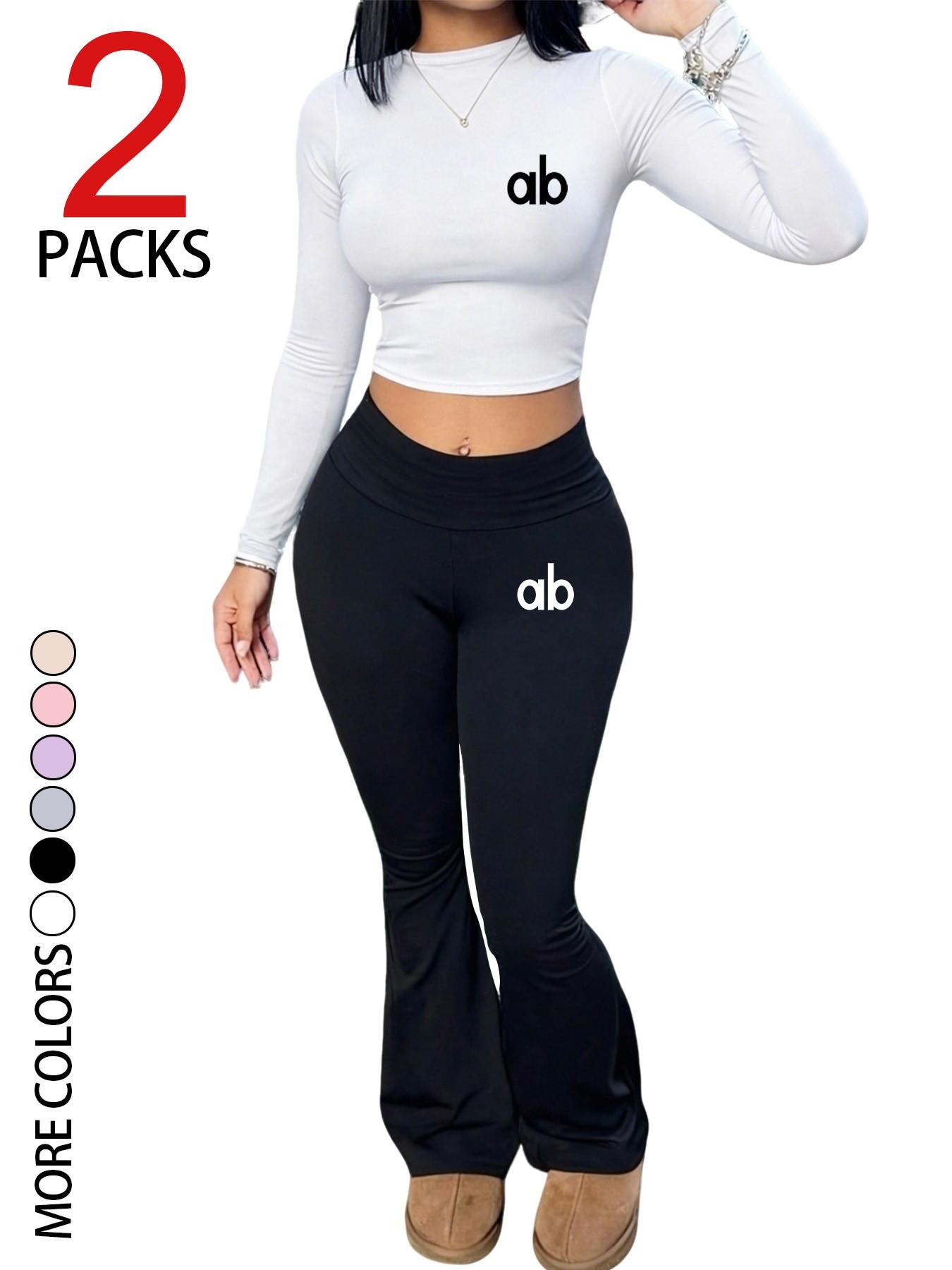 2 Piece Women's Casual Set, Relaxed Fit Long Sleeve Top + Slim Flare Pants, Soft Comfortable Fabric, Perfect for Outdoor and Travel Outfit