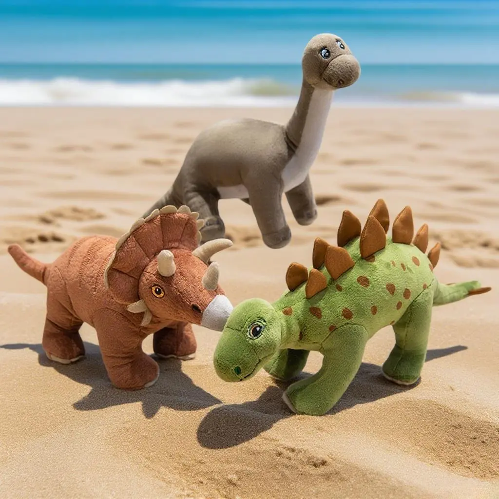 Fierce Jurassic Dinosaur Plush Toys Lifelike Triceratops  Stegosaurus Tyrannosaurus rex Doll Funny Kids Game&Teaching Props