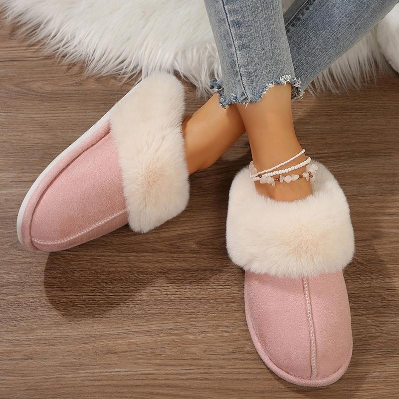 Solid Color Fluffy Home Slippers - Ultra-Soft Sole, Cozy Platform Design, Plush Lined, Backless & Non-slip - Quiet Mute Shoes for Ultimate Comfort