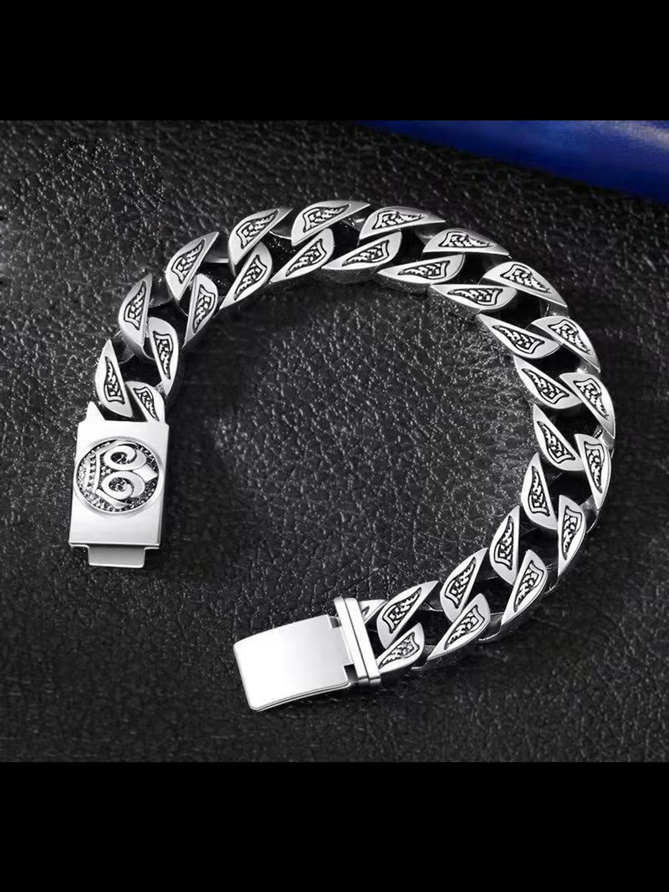 New Retro Men's Bracelet, Unique Fashion Motorcycle Friend Harley Totem Wristband, Bold and Rugged Style, Trendy Accessory for Men