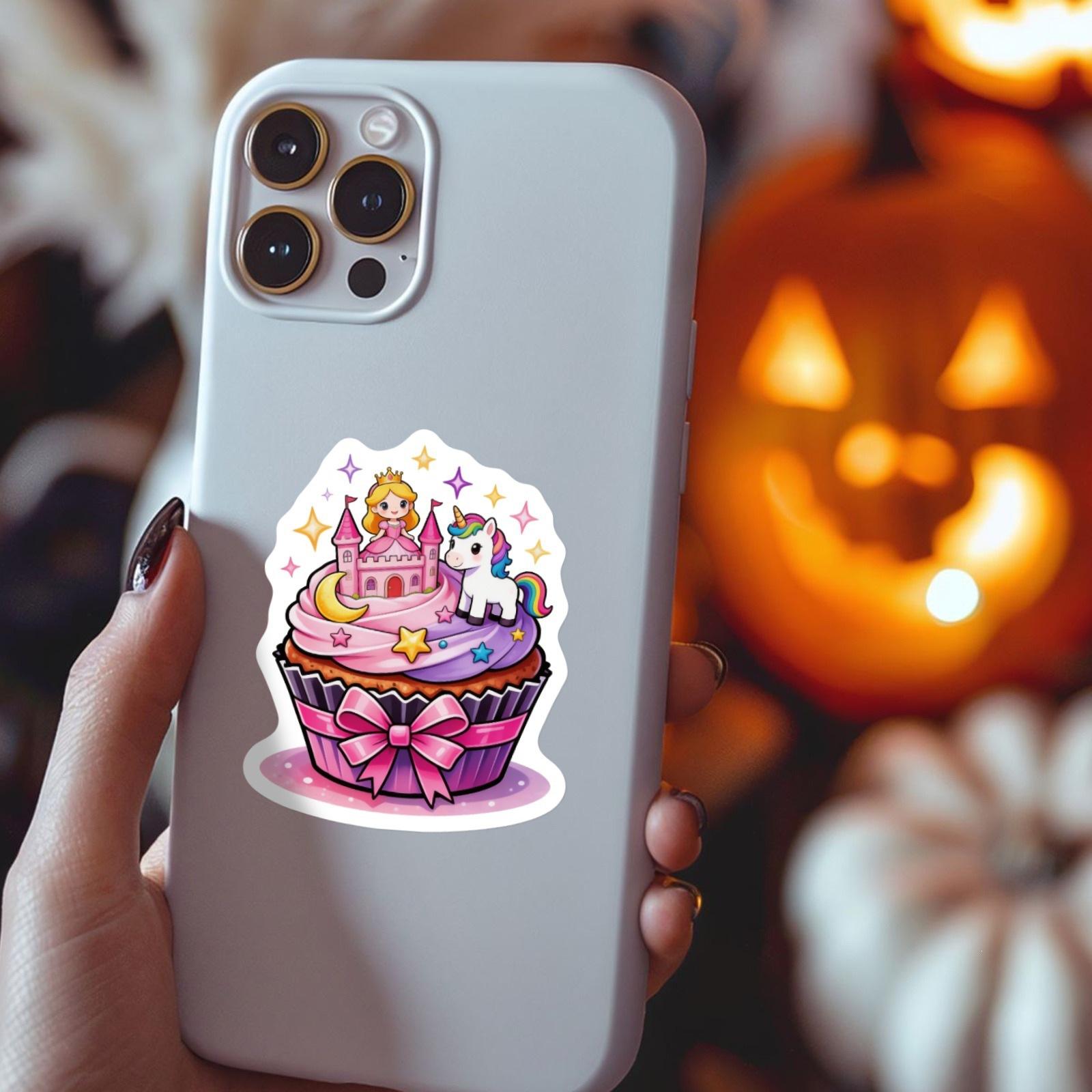 50 sheets creative cartoon magic cake stickers, cute and personalized cardboard cupcakes, waterproof decorative stickers 50 sheets creative cartoon magic cake stickers, cute and personalized cardboard cupcakes, waterproof decorative stickers