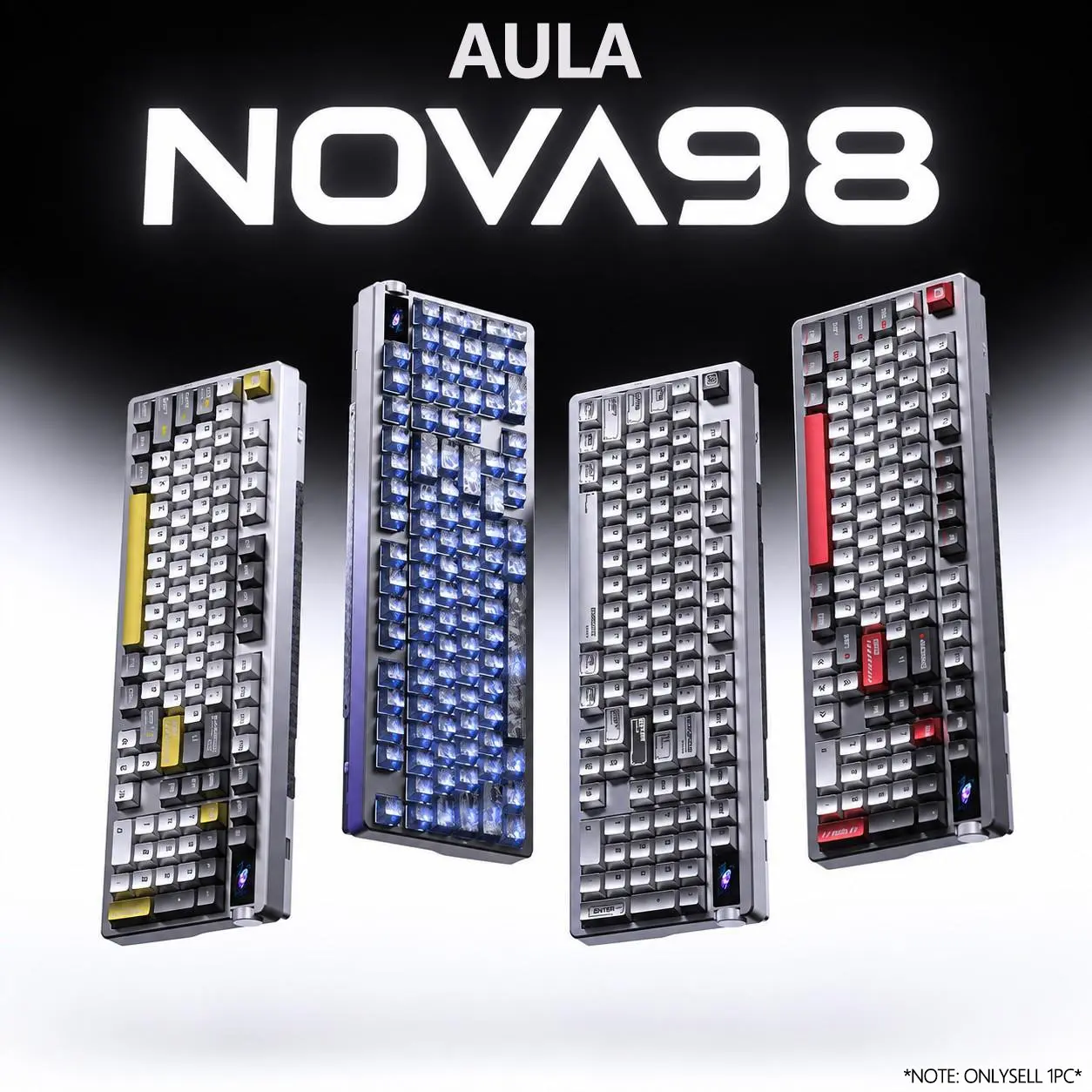 Aula Nova98 Wireless Three-Mode Customizable Mechanical Keyboard, Bluetooth-compatible Gaming Office Computer Typing, Dedicated for Gamers and Professionals