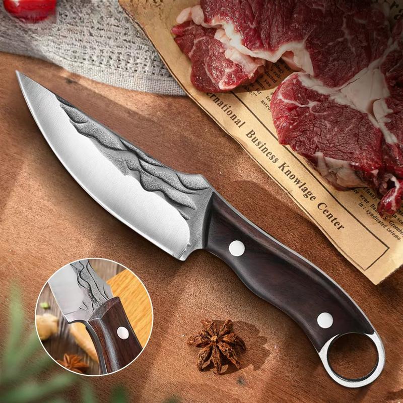 Viking - style Japanese Chef's Kitchen Meat Cleaver / Butcher Boning Knife (with Sheath) Kitchen meat cleaver / butcher knife,boning knife,hand-forged meat cutting knife,multi-functional and portable,suitable for home kitchens, Utensils Kitchenware Steel