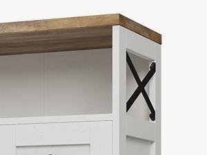 Vabches Farmhouse White Storage Cabinet with Doors and Drawers, Freestanding Kitchen Pantry Cabinet, Floor Storage Cabinet Hutch Cupboard for Kitchen/Laundry/Living Room/Bedroom