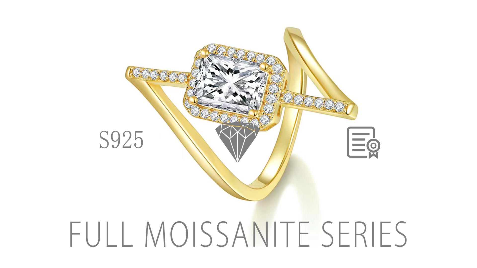 【Buy 1 get 1 Bracelet】【RM-906】S925 Radiant Cut 2.23CT FULL Moissanite Ring, Fashion Accessories for Daily Wear Party Holiday, Unique Color and Charm design, Gift For Boyfriend and Girlfriend, Unisex Man Ring Woman Ring