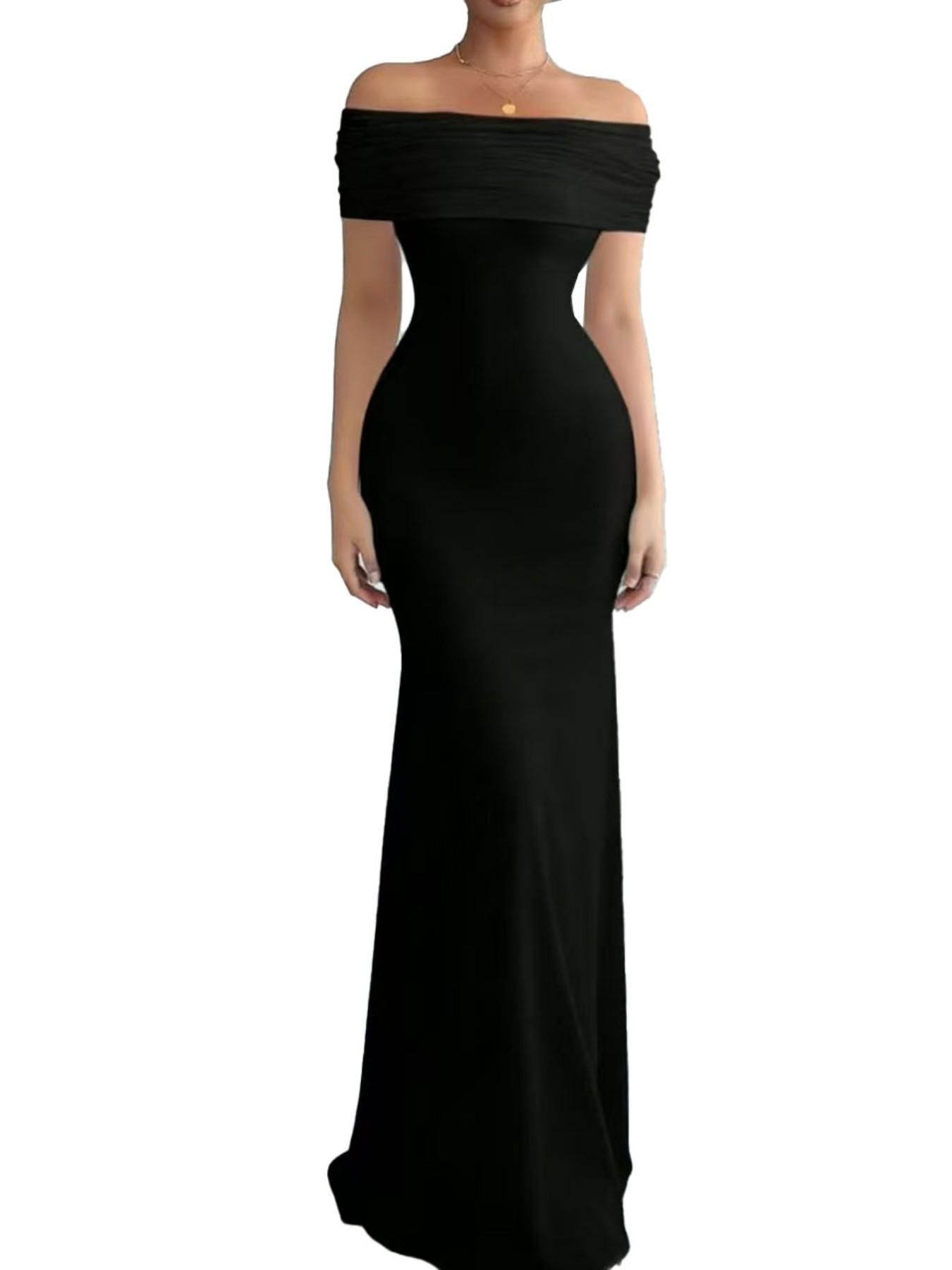 Summer Sleeveless One-Shoulder Dress, Fashion Slim Fit Elegant Lady Sexy Bodycon Dress, Women's Stylish Summer Clothing