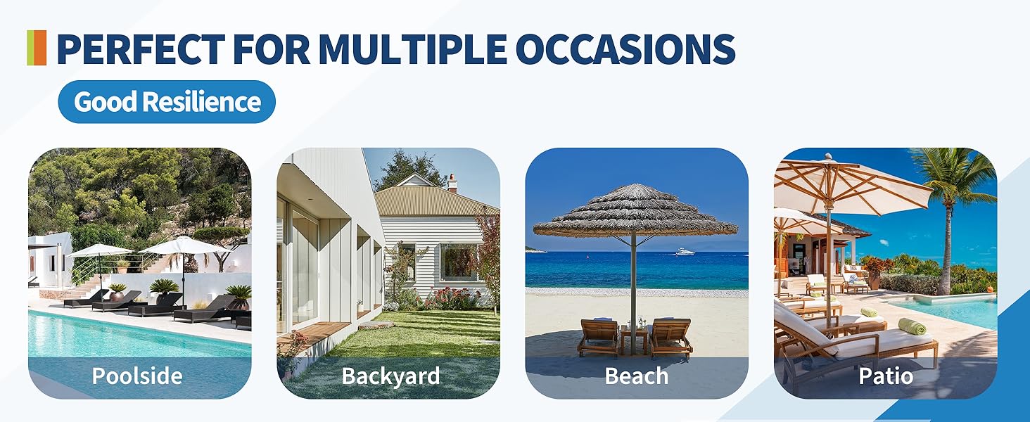 GARVEE3-Piece Patio Chaise Lounge Set with Adjustable Backrest, Side Table, and Wheels - Ideal for Poolside and Outdoor Relaxation