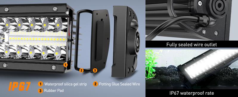 Nilight LED Light Bar 13.5Inch Triple Row Spot Flood Combo 96LEDs Lights Driving Light for Off-Road Truck SUV ATV UTV Automotive  dealsforyoudays