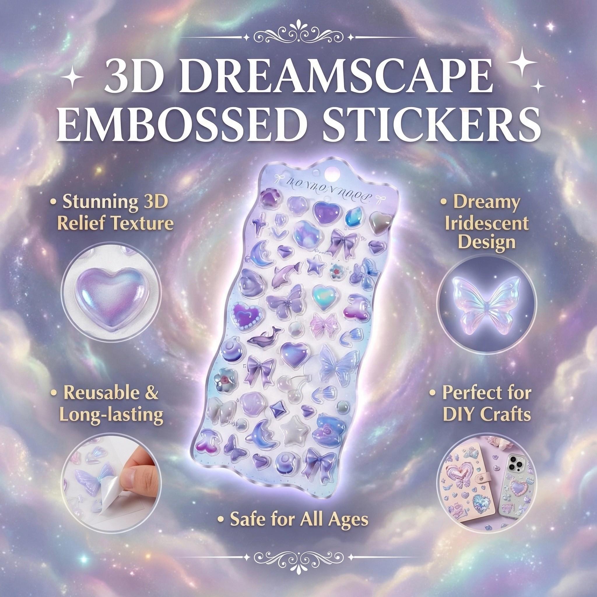 3D Cartoon Ocean Adventure Stickers, High-Quality Embossed Decals for Scrapbooks, Notebooks, Phone & Tablet Decorations