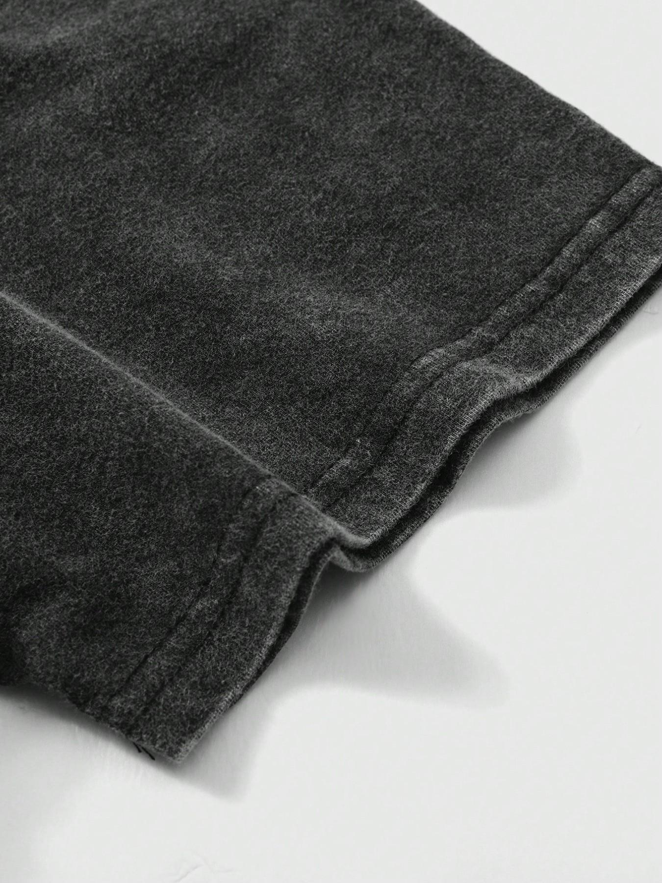 Men's Vintage Deer Totem Print T-Shirt, Loose-Fit Casual Long Sleeve Top, Breathable Polyester Streetwear, Summer New Arrival