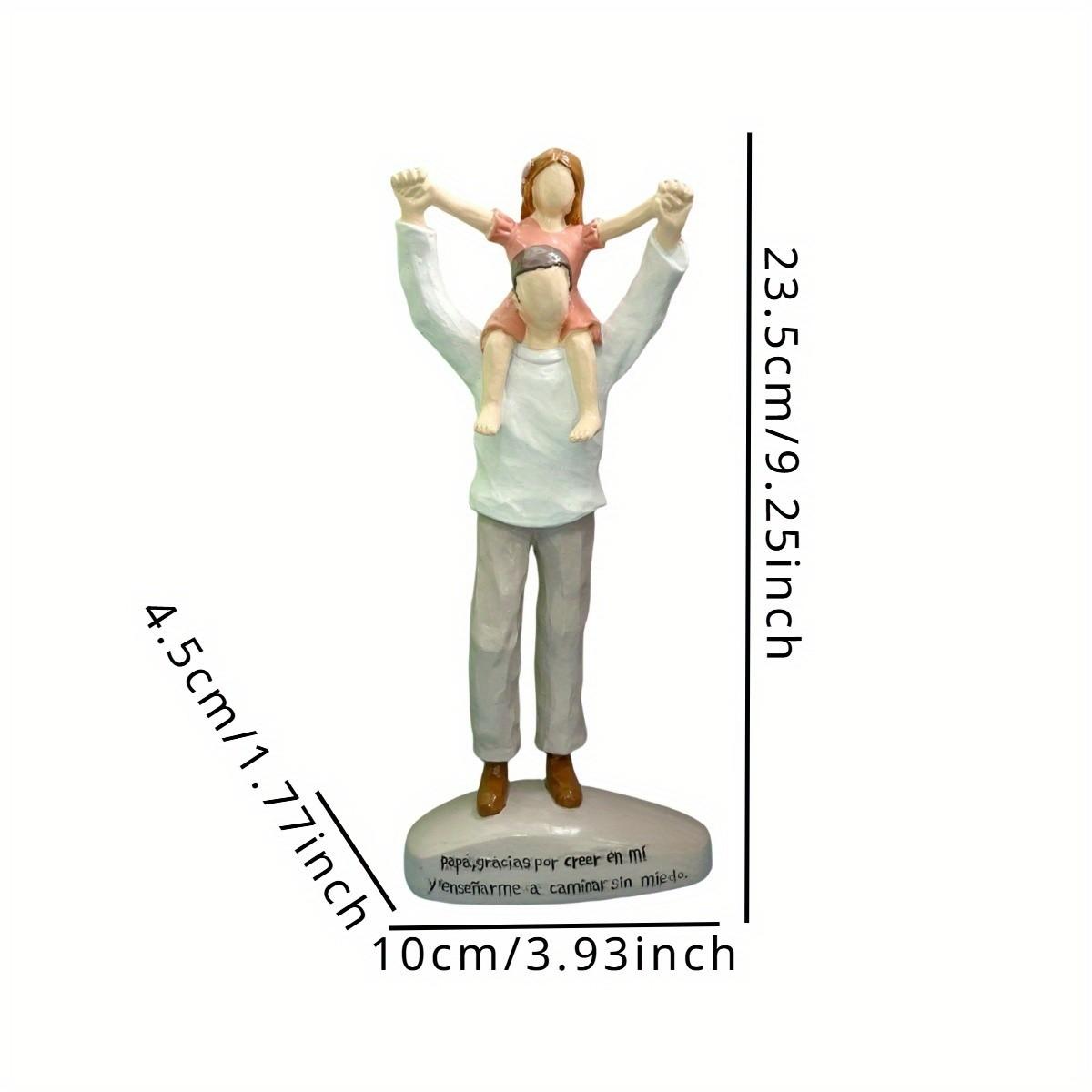Modern Family Statue Father Daughter Hugging Sculpture, Elegant Parent ...