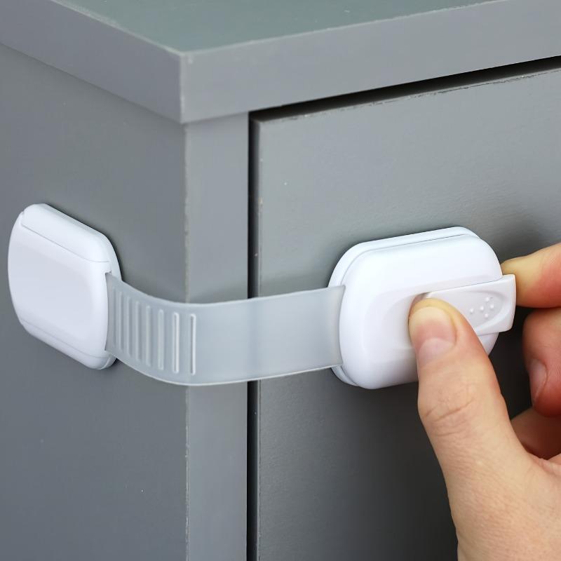 10-Piece Child Safety Lock Set, Childproofing Adhesive-Free Easy Installation Adjustable Latches for Drawers, Refrigerator, Washing Machine, Cabinets, Ovens, Trash Cans