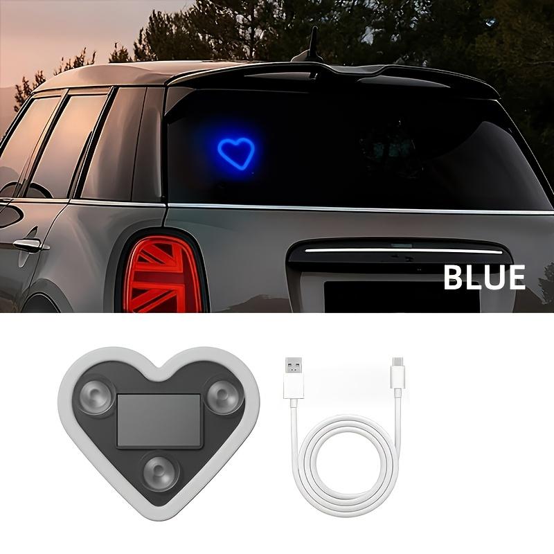 Solar Heart LED Car Light, Ice Blue Blue Colors, No Wiring Needed, Cute Car Decoration, Warm Home Atmosphere, Internal Use