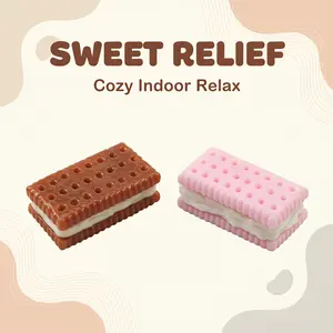Pink / brown Biscuit Squishy | Cozy Indoor Relax Fidget Toy