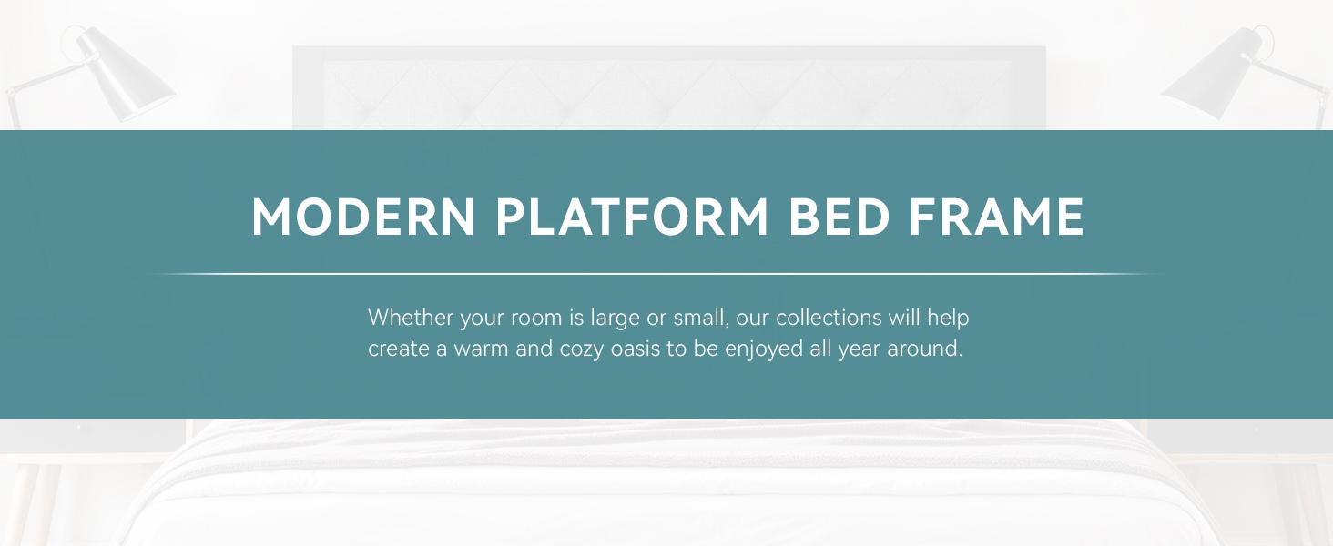 HOOMIC Twin/Full/Queen/King Upholstered Metal Bed Frame - 【Frame Only No Mattress】Finely Stitched Headboard in Faux Leather/Linen, Robust Noise-Free Design, Black/Dark Grey, #TikTokShopBacktoSchool