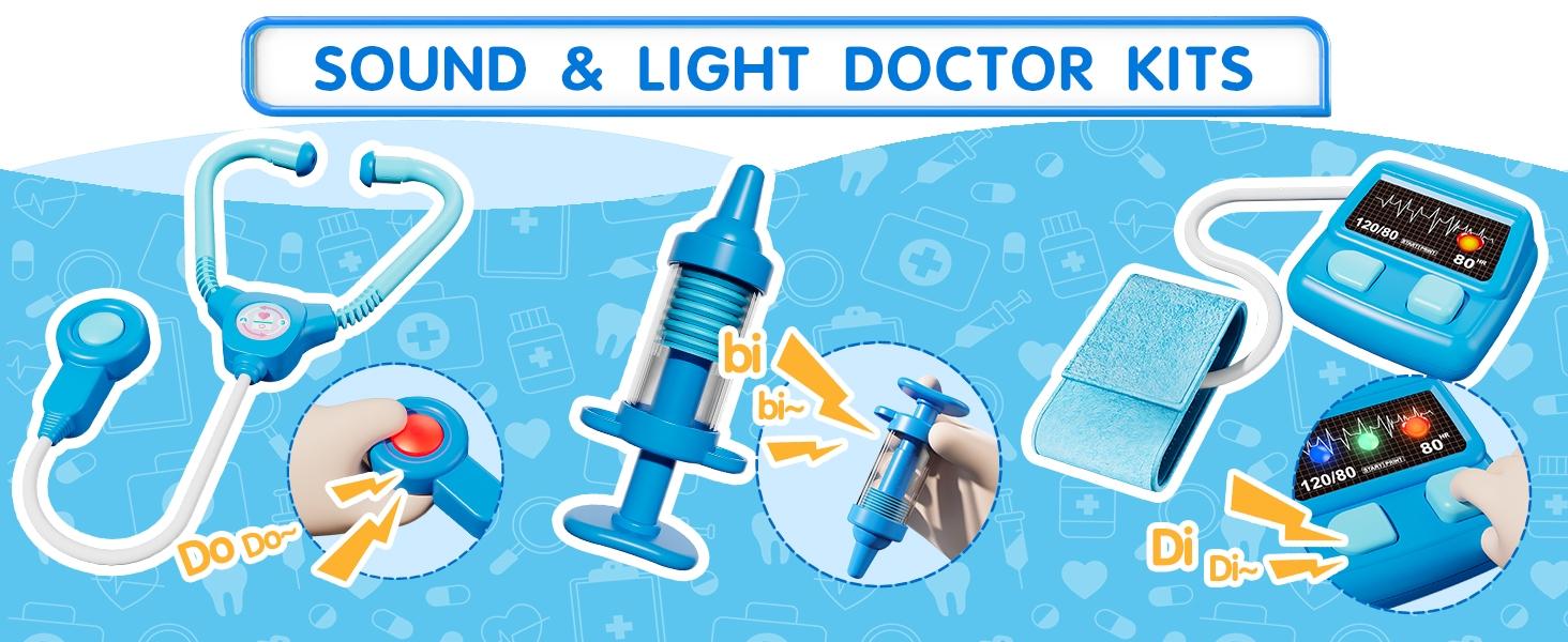 Family Doctor Role Play Toy Set, Pretend Play Set, Suitable for Ages 3+, Home Parent-Child Interaction, Includes Doctor Nurse Clothes & Props, Safe Non-Electric