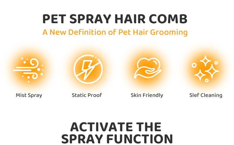 Bear Shape 3-in-1 Pet Steam Brush, Self-Cleaning Dog Cat Grooming Tool with Spray & Massage for Shedding Control Removal