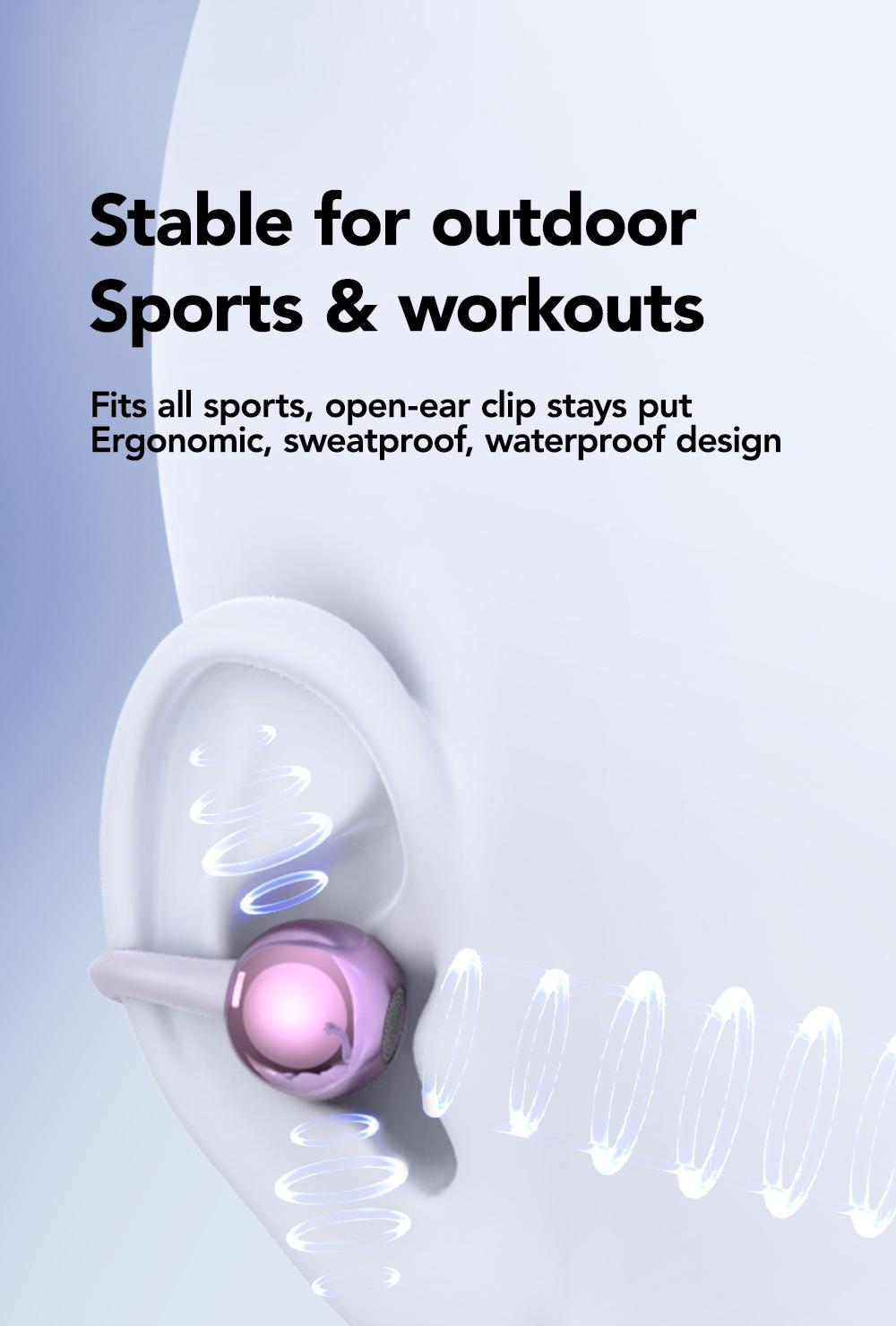 ERAZER XF36 clip-on earphones Bluetooth 6.0 earphones OWS earphones HIFI sound quality music music call dual-purpose waterproof and sweat-proof suitable for sports built-in microphone earphones