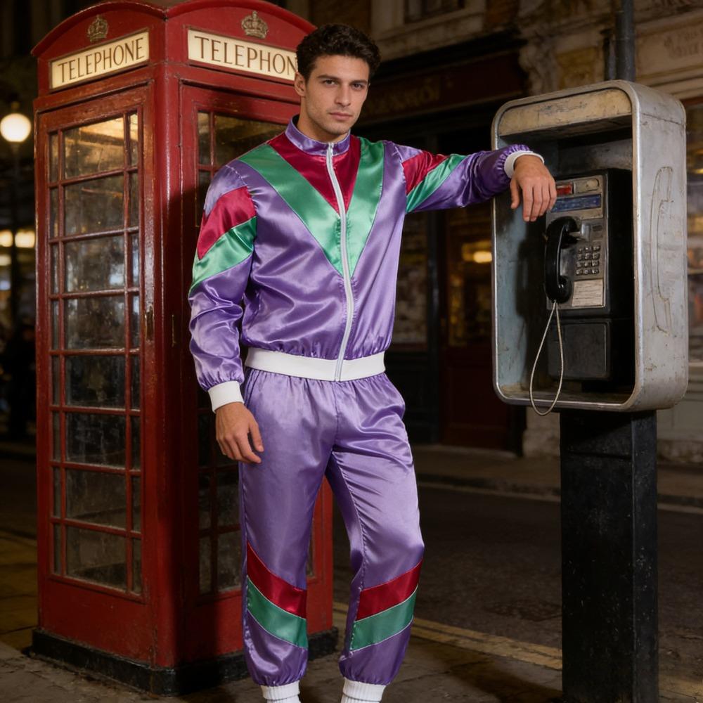 2-piece Set of Vintage Disco Sportswear From The 1980s Hip-hop Couple Performance Clothing Party Vintage Stage Dance Sportswear