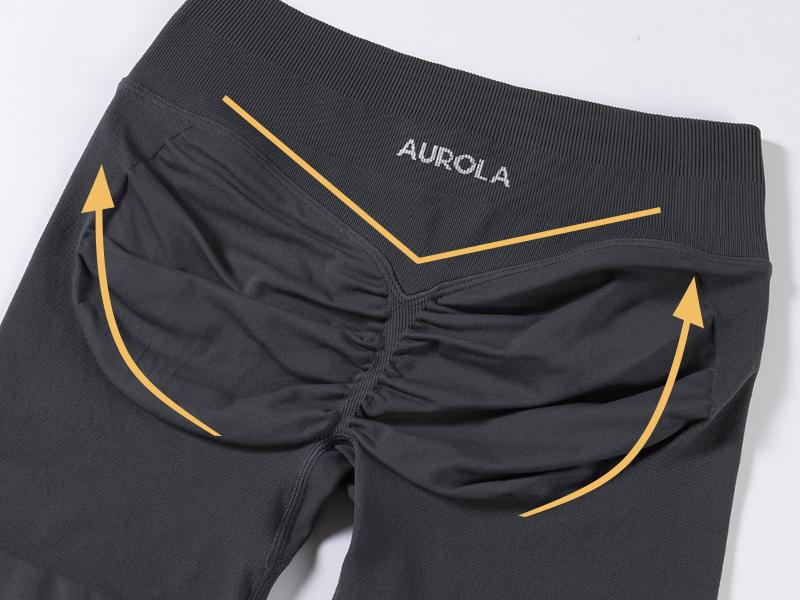 AUROLA Influence Collection Workout Shorts for Women,No Roll Up Squat Proof New Scrunch Seamless Compression Gym Short  2.5" Inseam