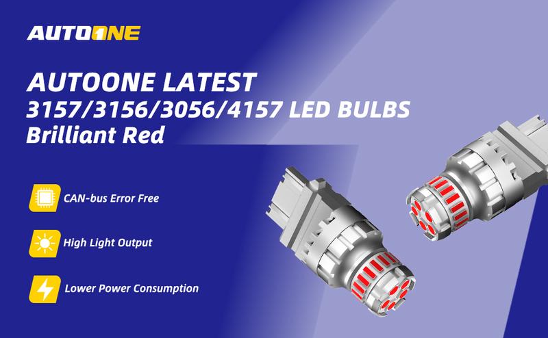 AUTOONE LED Strobe Brake Light Bulbs, Super Bright Tail light Halogen Replacement Bulb Brilliant Red, 7443/7440/7441/7444/T20/W21W, 2800LM 300% BrighterLED for Backup Light, Tail Light, Brake Light, Turn SignalLight, Parking Light, Pack of 2
