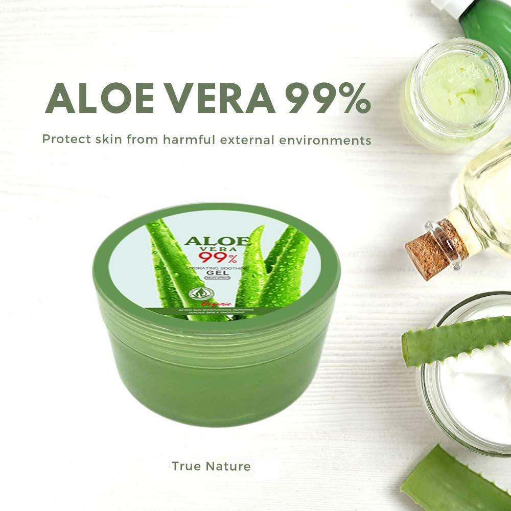 Pure Organic Aloe Vera Gel Made within 12 Hours of Harvest for Face, Body, Scalp, & Hair - Soothing Hydrating Aloe Gel, 10.58oz Gentle Skincare