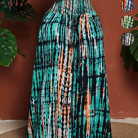 【Black Friday】Plus Size Loose-Fit Tie-Dye Vacation Pants, Bohemian-Style Trousers, Comfortable Casual Wear for Women, Perfect for Travel & Daily Use