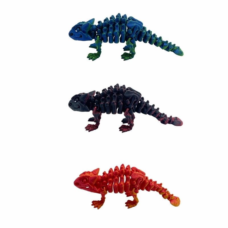 3D Printed Dinosaur World Set with Movable Ankylosaurus, Perfect for Home Decor, Office Desk Ornament, Holiday Party Decoration Dinosaur Figurine