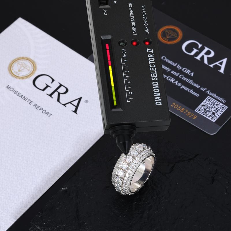 【R60 Live2 】UCCIYO Fine Jewelry VVS1 Synthetic Moissanite Rings For Men Hip Hop Pave Setting S925 Sterling Silver Rings Hip Hop Jewelry