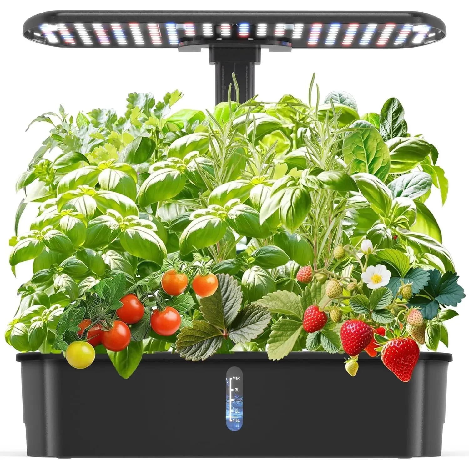 Hydroponics Growing System Kits,Smart Indoor Herb Garden with 24W LED Grow Light Planting Height Adjustablewith,12 Pods Plant Germination Kit,with Quiet Pump, Ideal Gift for All Ages