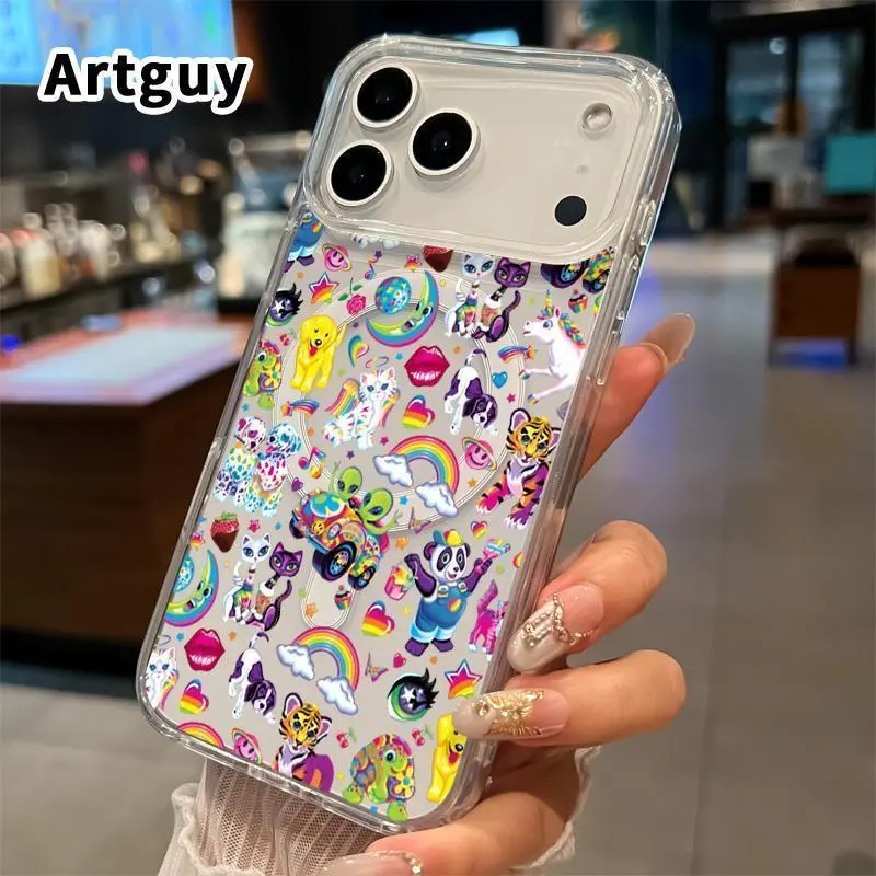 Whimsical Creature Fantasy Pattern Magnetic Phone Case for iPhone 18 Pro Max 17 16 Plus 15 14 13 12 11 Air E Durable Anti-Yellowing Shockproof Lightweight Transparent Acrylic Large Hole Soft Cover Supports Wireless Charging