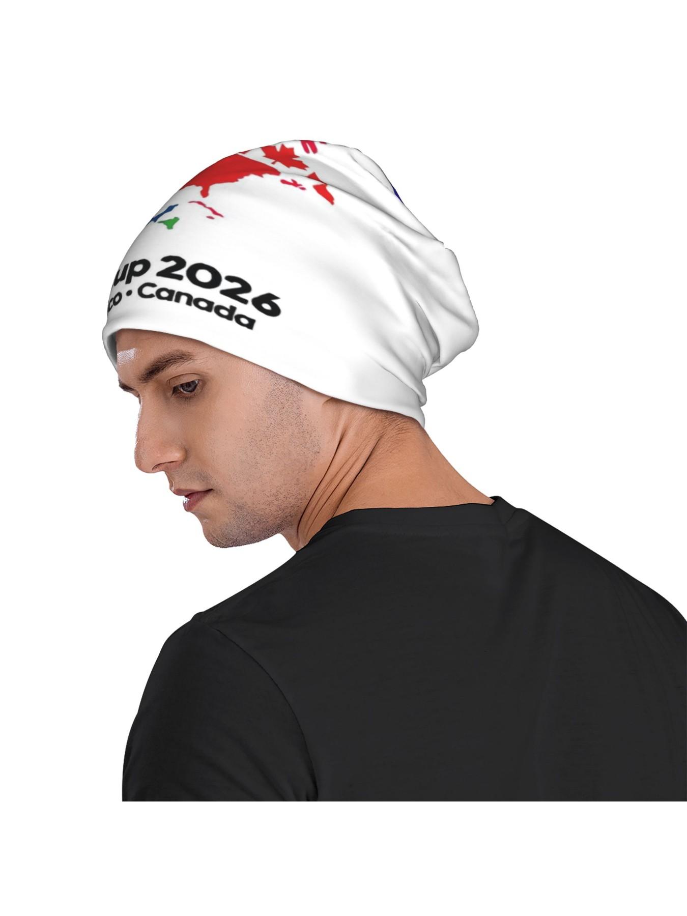 1 Piece Skullies Beanies Caps 2026 USA Mexico Canada Map Thin Hat Autumn Spring Bonnet Hats Men Women's Hip Hop Ski Cap, Sports Hat