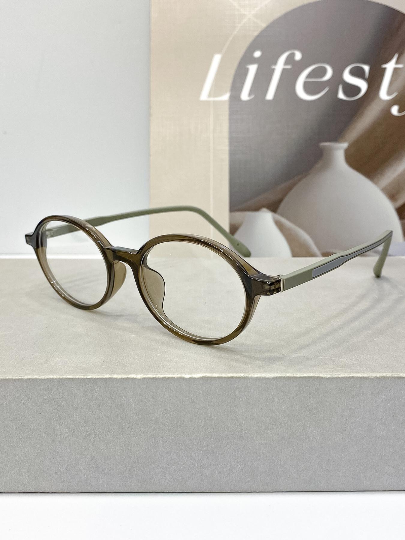 New High-Quality Tr Oval Fashion Glasses, Unisex Trendy Classic Versatile Decorative Eyewear, Perfect for Men and Women
