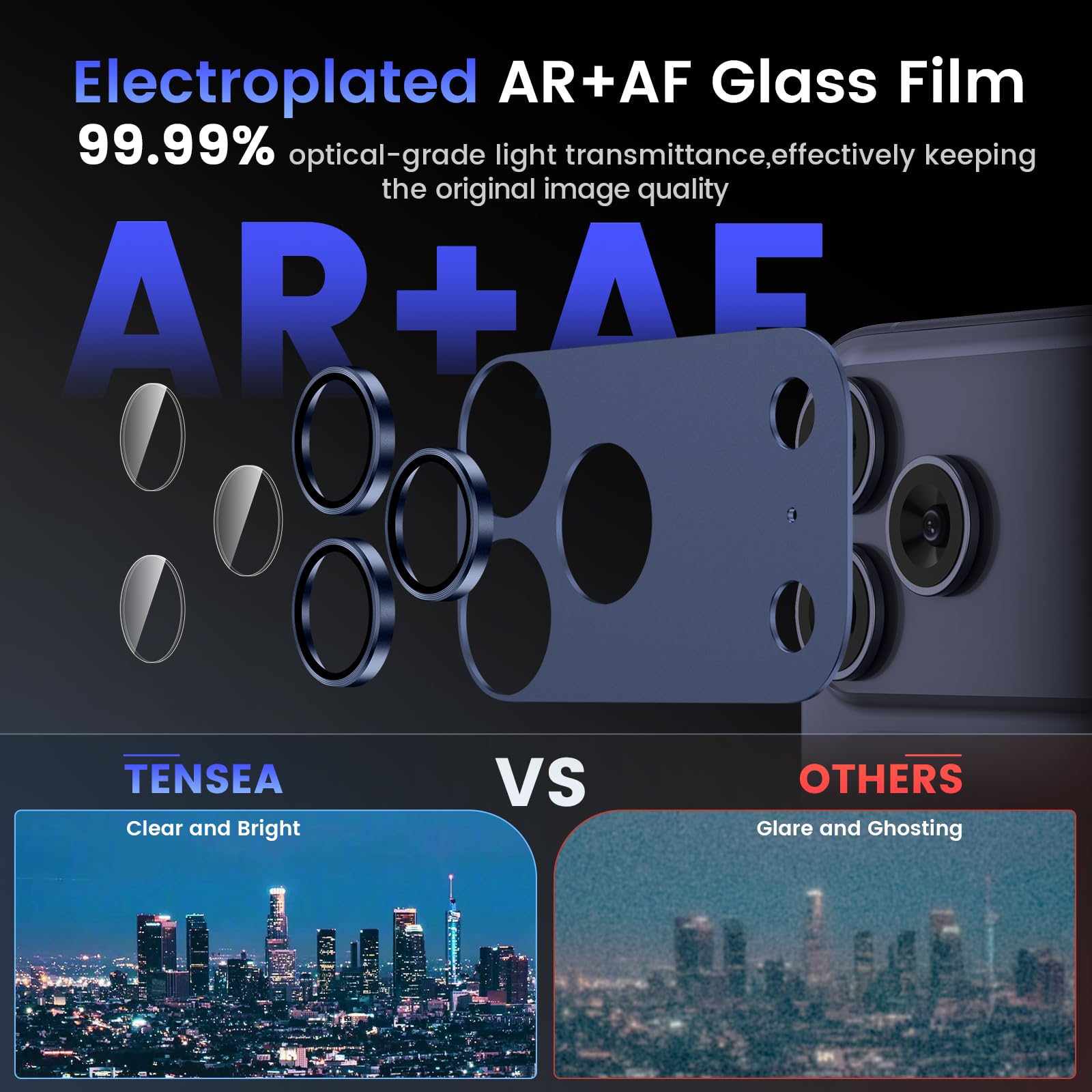 BKIBD for iPhone 17 Pro Max Camera Lens Protector, Metal Aluminum Alloy Tempered Glass Cover Camera Screen Protector Smartphone Accessories, Case Friendly