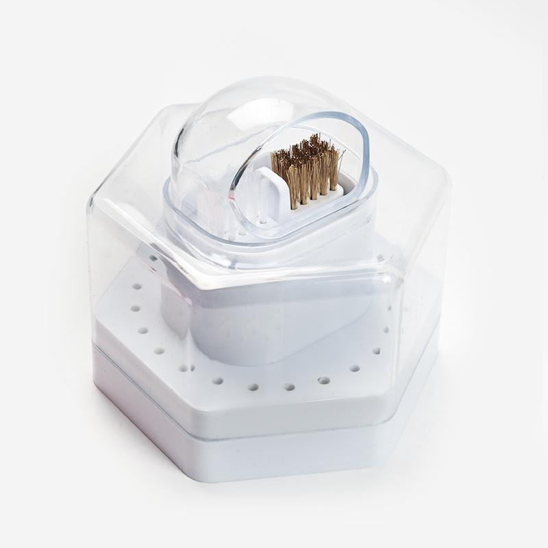 24-Hole Nail Art Drill Cleaning Storage Box with Brush & Grinding Head Holder - Heavy-Duty Acrylic Organizer with 24 Holes, Ideal for Professional & Home Use, 24 Holes Nail Drill Bits Organizer