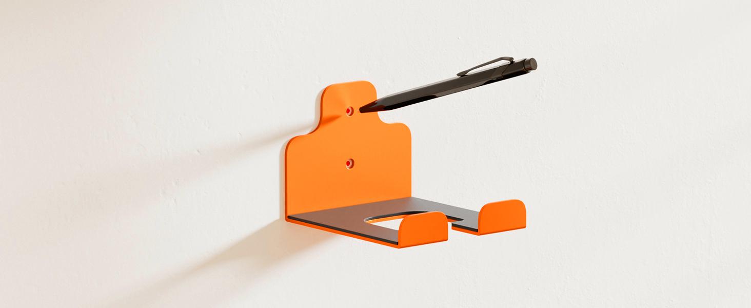 Garage Organizer Trimmer Rack, Garden Power Tool Hanger Weed Whackers Holder Wall Mounted for Grass Trimmer, Hedge Trimmer, Garage Trimmer, Garden Tools,4 Pack(Orange)