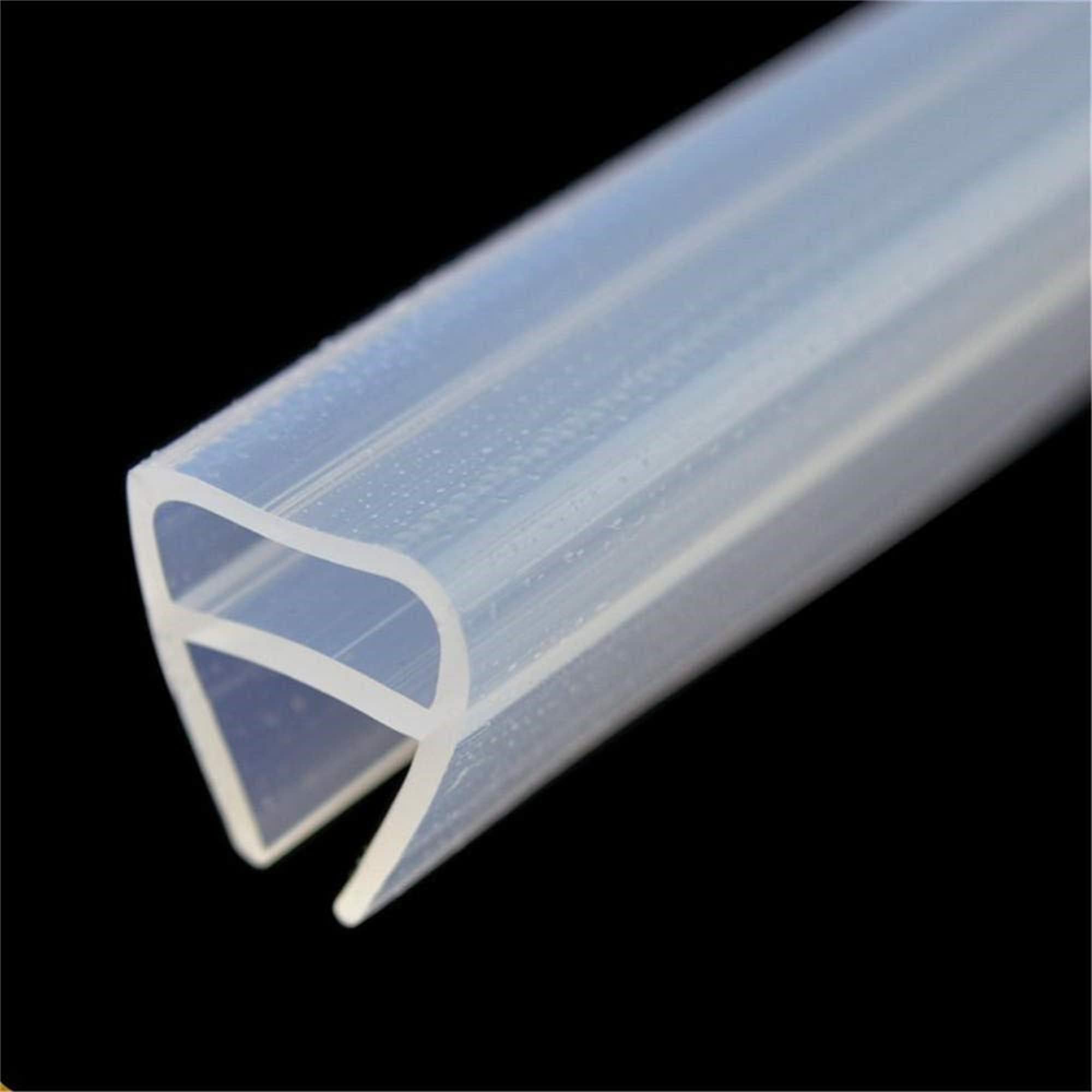 78.74 Inch H/f/u Type Sealing Strip for 8mm Glass Door, Glass Shower Door Bottom Seal, Shower Stall Windproof Seal, Office Balcony Window Sealing Tape, No Glue Needed