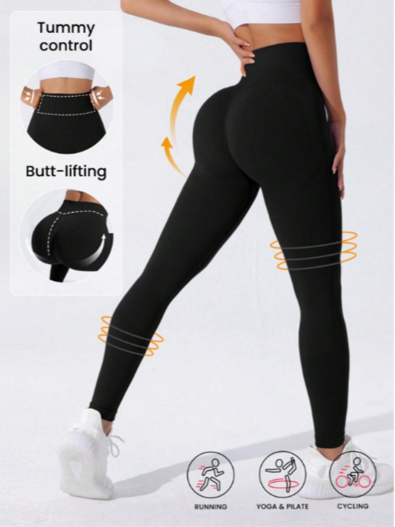 Women's High Waisted Yoga Pants, Butt Lifting Tummy Control, Sporty Style, Perfect for Sports and Daily Wear, High Stretch Leggings, Fall & Winter