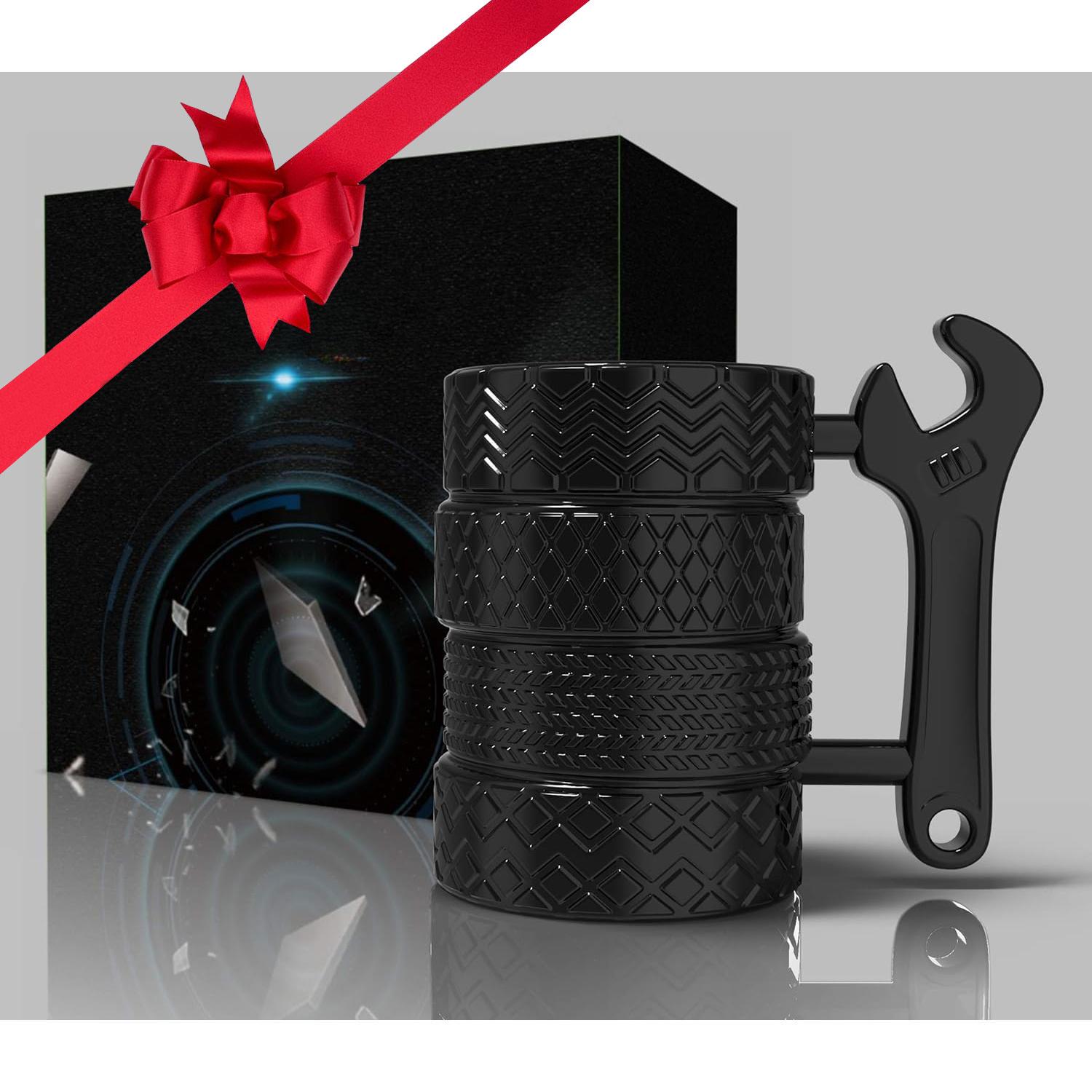Gifts for Men, Car Mechanic Gifts for Men, Stylish Ceramic Mug for Car Enthusiasts and Mechanics, Ceramic Tire Mug with Handle, Drinkware Washable cup,Durable Handle, Heat Resistant – Birthday Gifts for Coffee and Tea Lovers