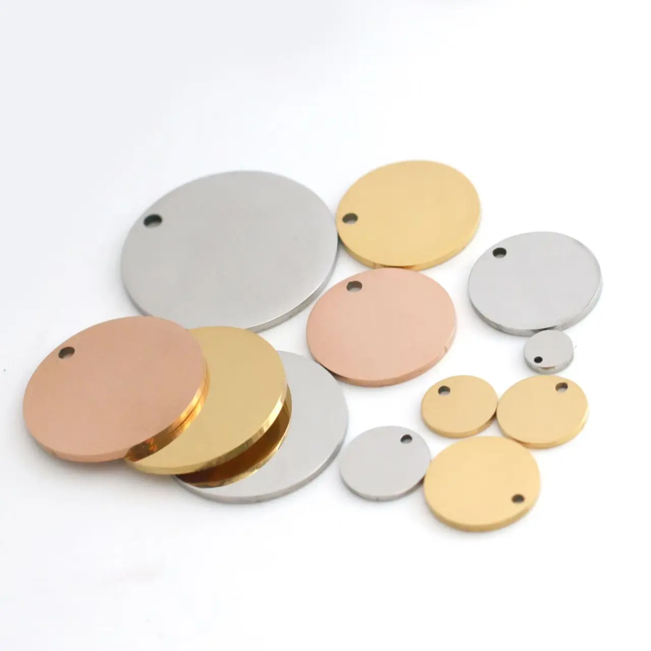 Stainless steel keychain DIY dog tag metal military tag pendant metal pet tag laser cut engraving gift
